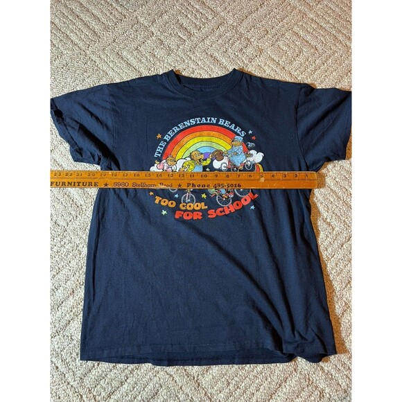 The Berenstain Bears Shirt Mens Large Blue  Too Cool For School Short Sleeve - Picture 3 of 7